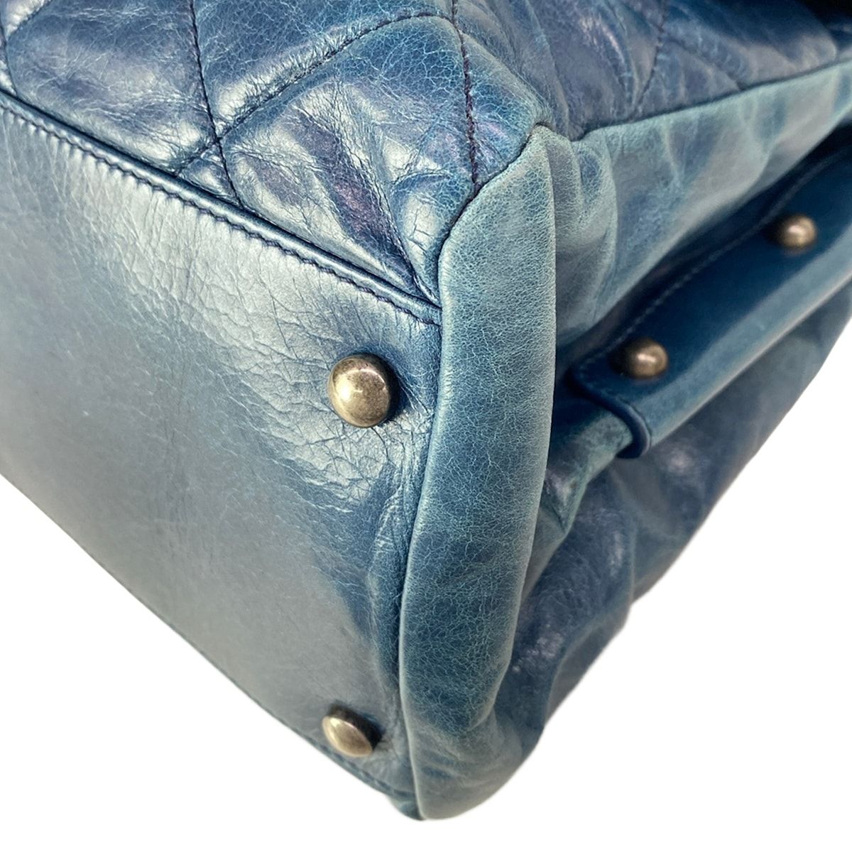 Chanel Shoulder Bag Boy Quilted Blue Vintage Silver — view 6