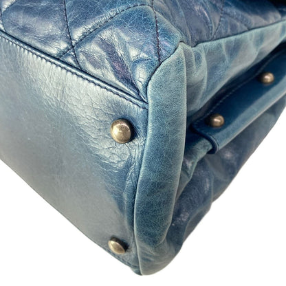 Chanel Shoulder Bag Boy Quilted Blue Vintage Silver — view 6