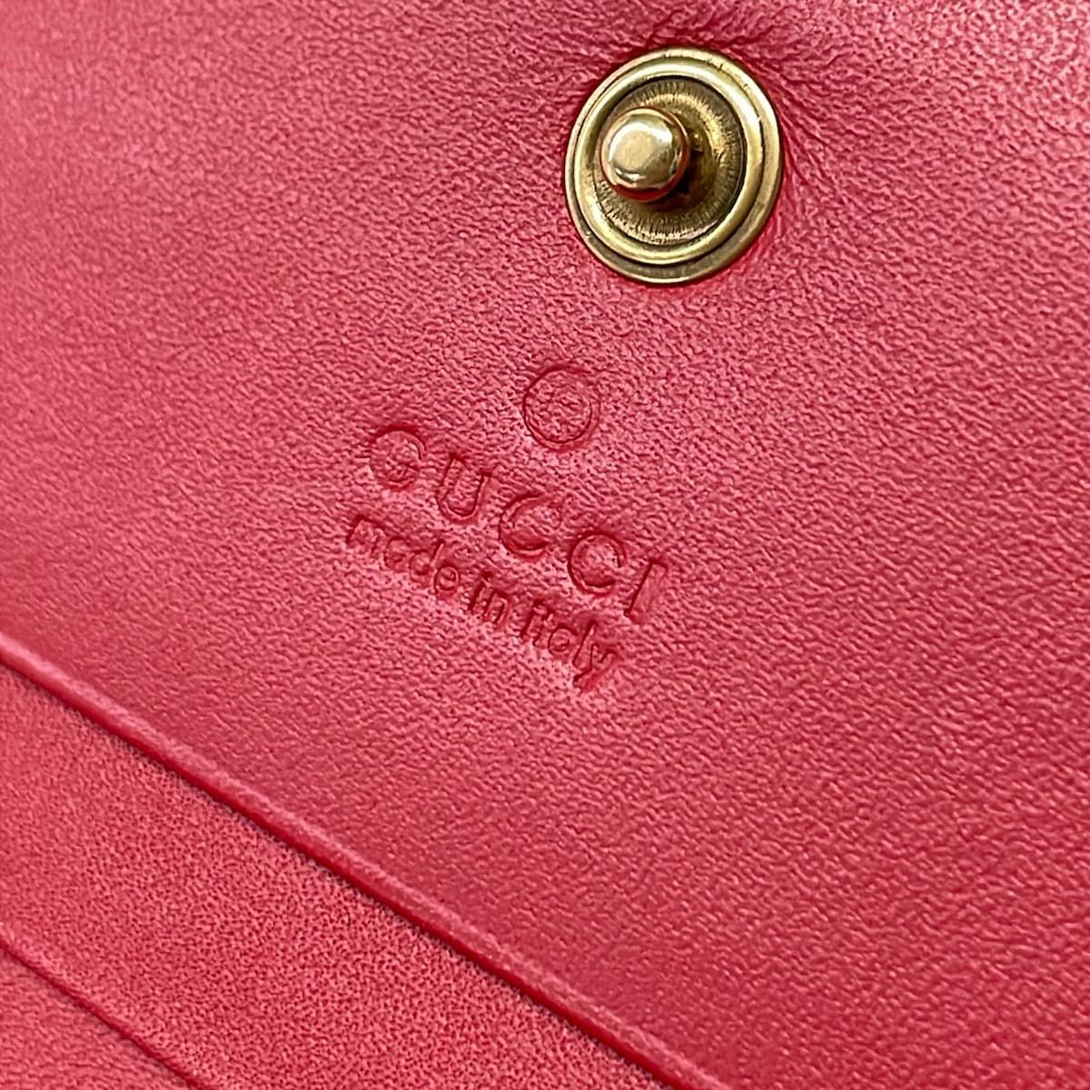 Gucci Bifold Wallet GG Supreme Beige Red Multi Rhinestone Cherry Leather — view 5
