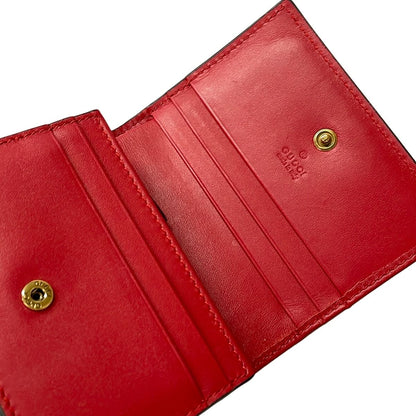 Gucci Bifold Wallet GG Supreme Beige Red Multi Rhinestone Cherry Leather — view 3