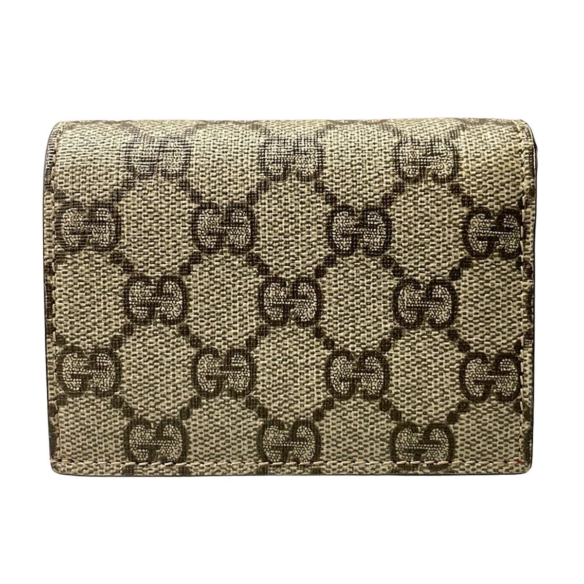 Gucci Bifold Wallet GG Supreme Beige Red Multi Rhinestone Cherry Leather — view 2