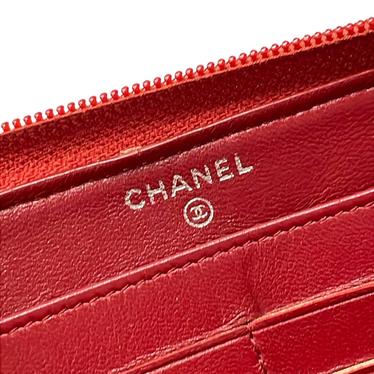 Chanel Wallet Camellia Bordeaux Silver Zip Around Gold Seal Lambskin — view 5