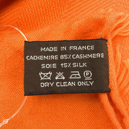 Hermes New Bliss Cashmere Silk Shawl Orange Scarf — view 5