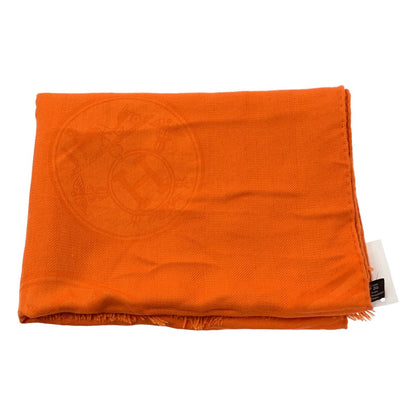 Hermes New Bliss Cashmere Silk Shawl Orange Scarf — view 3
