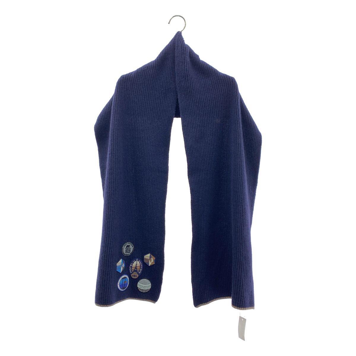Louis Vuitton Cashmere Patch Shawl Scarf Navy