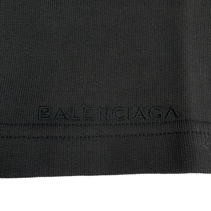 Balenciaga Tuck in Hoodie Sleeve Logo Pullover Sweatshirt L Black — view 9