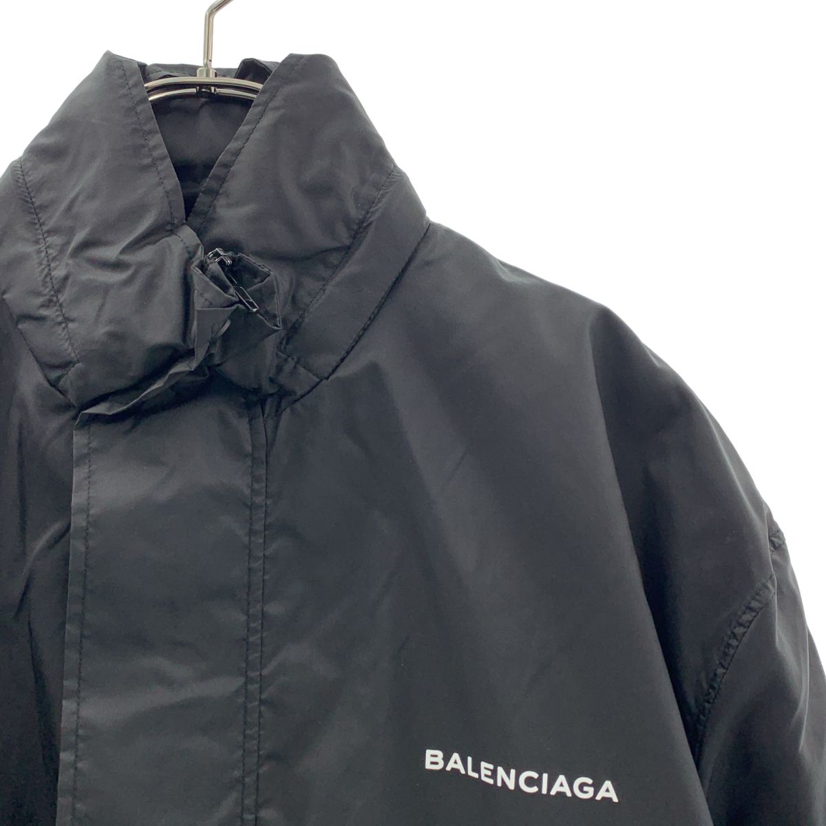 Balenciaga Boxy Wind Breaker Logo Windbreaker Jacket M Black — view 2