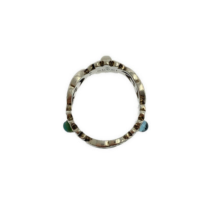 Gucci Marmont Double Mother of Pearl Turquoise Ring Silver — view 4