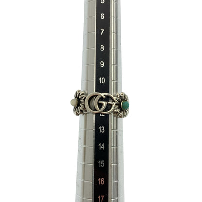 Gucci Marmont Double Mother of Pearl Turquoise Ring Silver — view 8