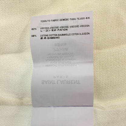 Saint Laurent Paris Rayon Cotton Lace Gathered Blouse 36 White — view 7