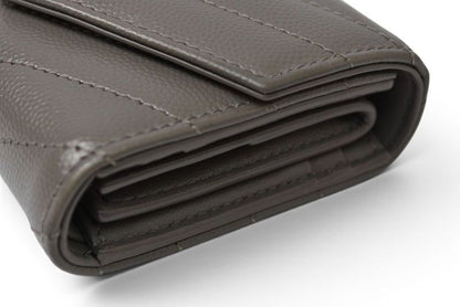 Saint Laurent Paris Wallet Trifold Multi Fold YSL Quilted Gray — view 4