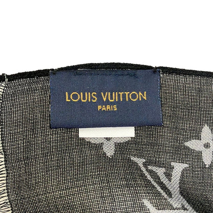 Louis Vuitton Shawl Black White Multi Monogram Pattern Silk Scarf — view 2