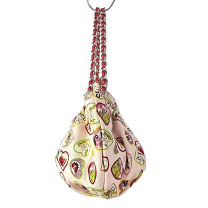 Chanel Tote Valentine Limited Light Pink Red Multi Heart Silver Chain Handle — view 2