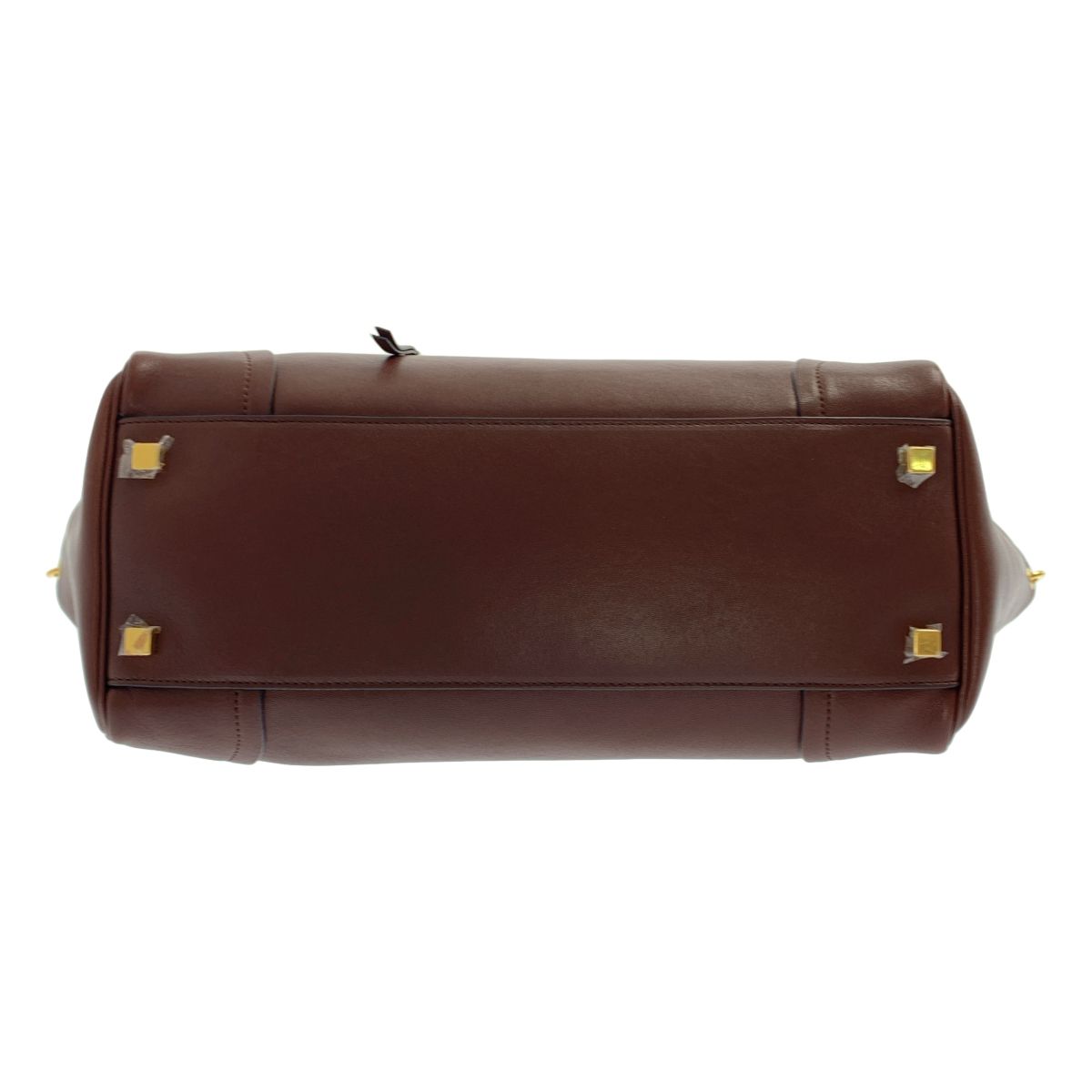 Celine Smile Luggage Supplement Shiny Leather Handbag with Lambskin 2-Way — view 7