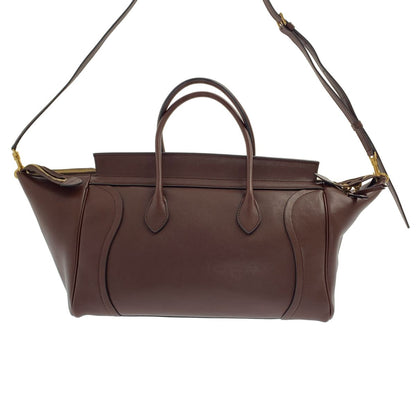 Celine Smile Luggage Supplement Shiny Leather Handbag with Lambskin 2-Way — view 4