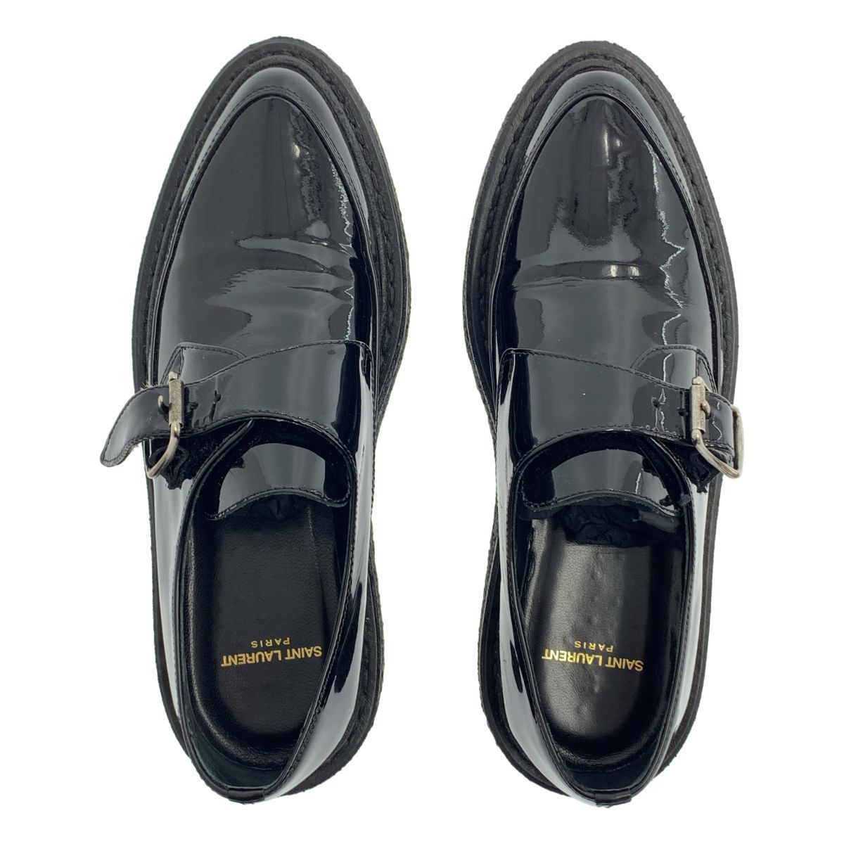 Saint Laurent Paris Patent Leather Oxford Shoes 36 Black — view 4