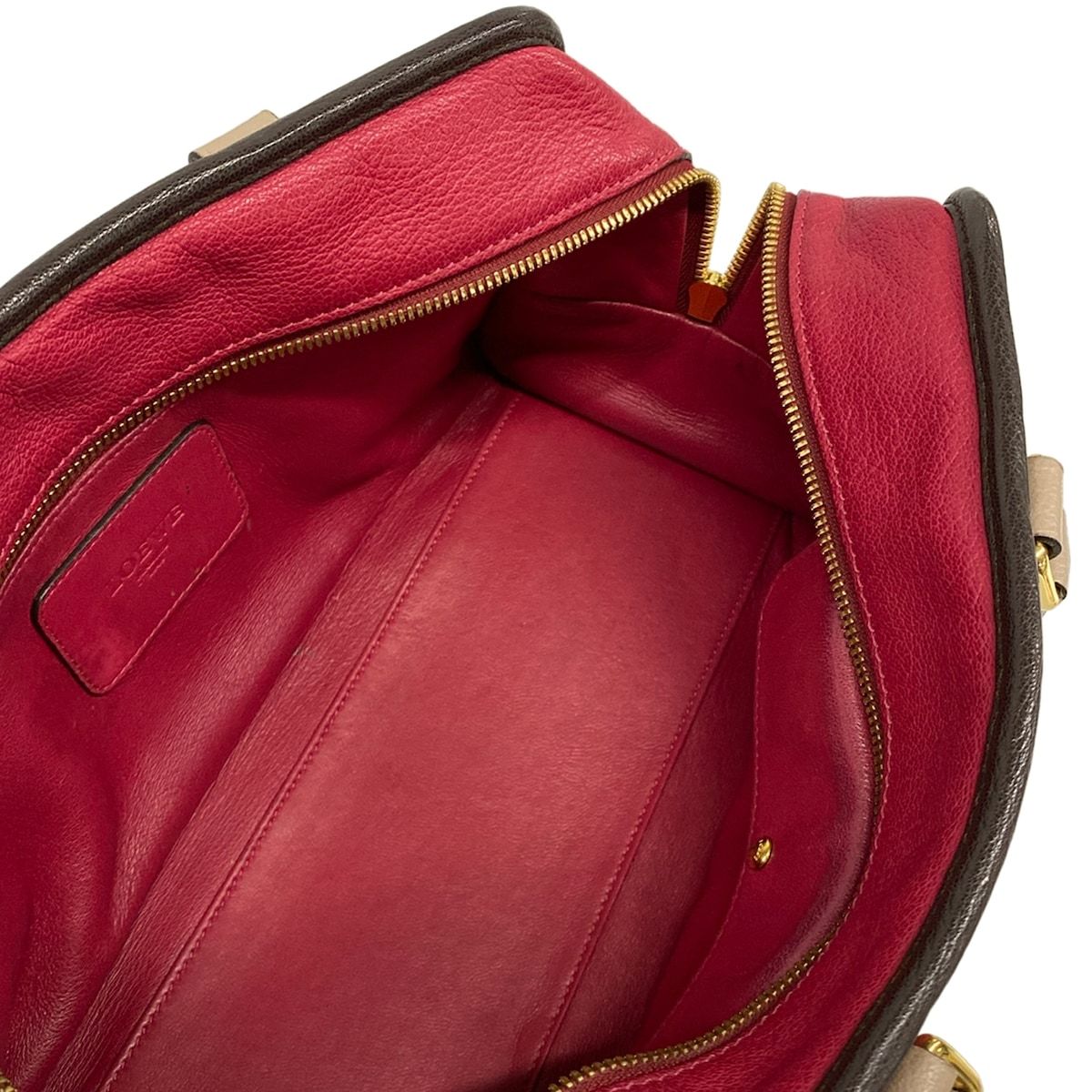 Loewe Handbag Amazona 28 Pink Gray Beige Dark Brown Leather — view 7