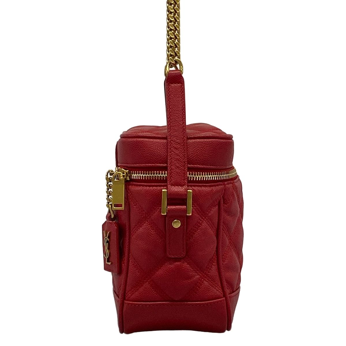 Saint Laurent Paris Shoulder Bag Red Quilted Leather — view 2