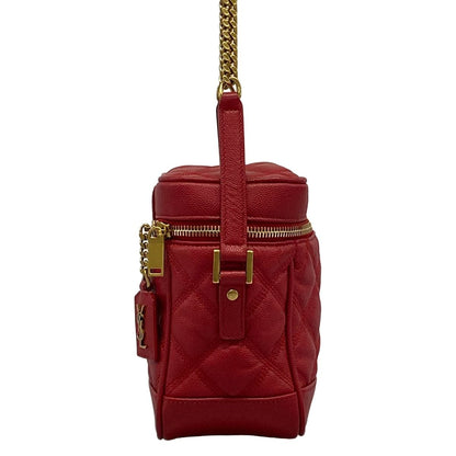 Saint Laurent Paris Shoulder Bag Red Quilted Leather — view 2