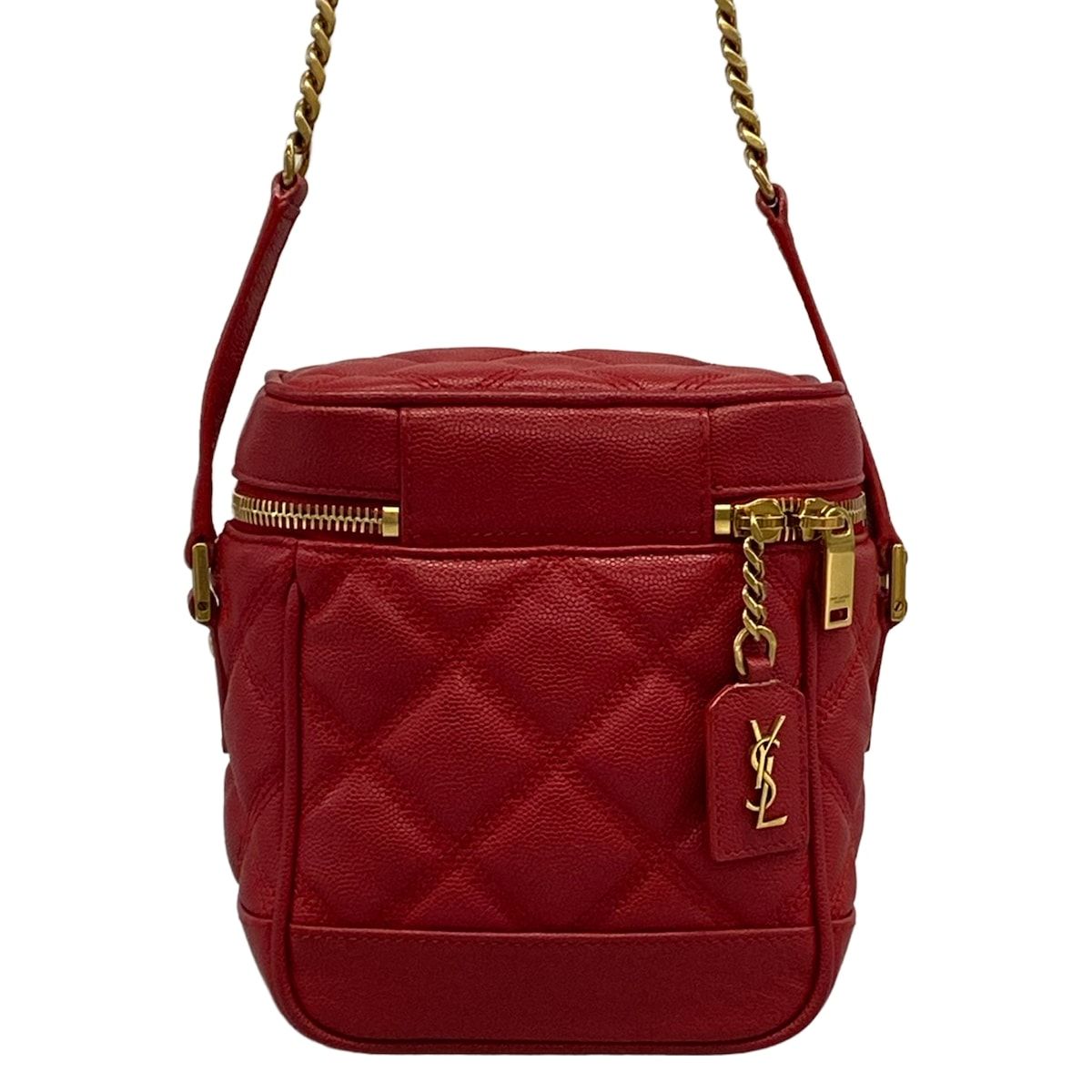Saint Laurent Paris Shoulder Bag Red Quilted Leather — view 3