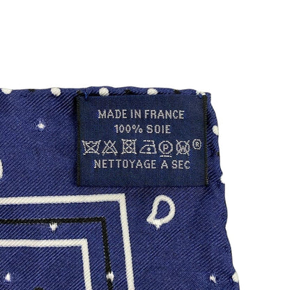 Hermes Scarf Carre 55 Navy Key les Cles Bandana — view 3