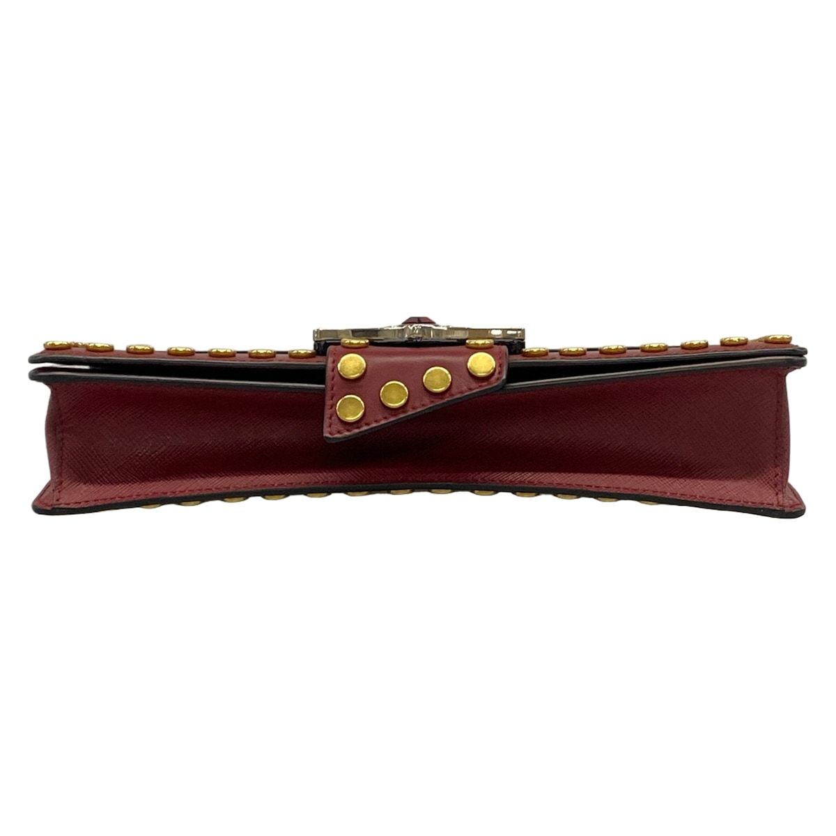 Prada Clutch Bordeaux Gold Studs Rhinestone — view 5