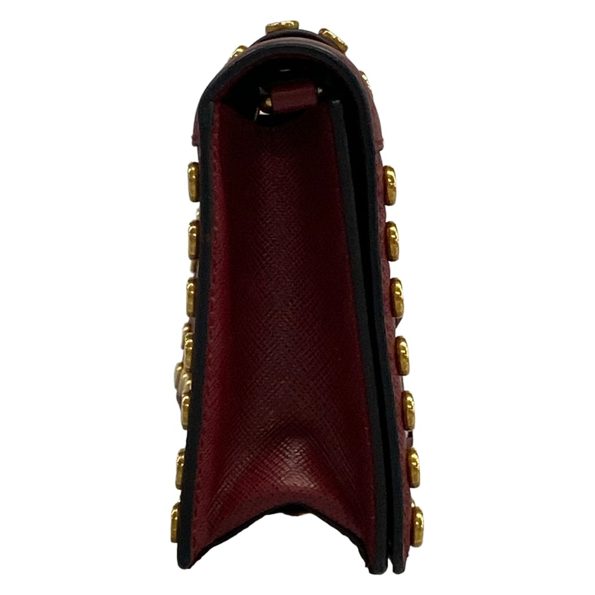 Prada Clutch Bordeaux Gold Studs Rhinestone — view 4