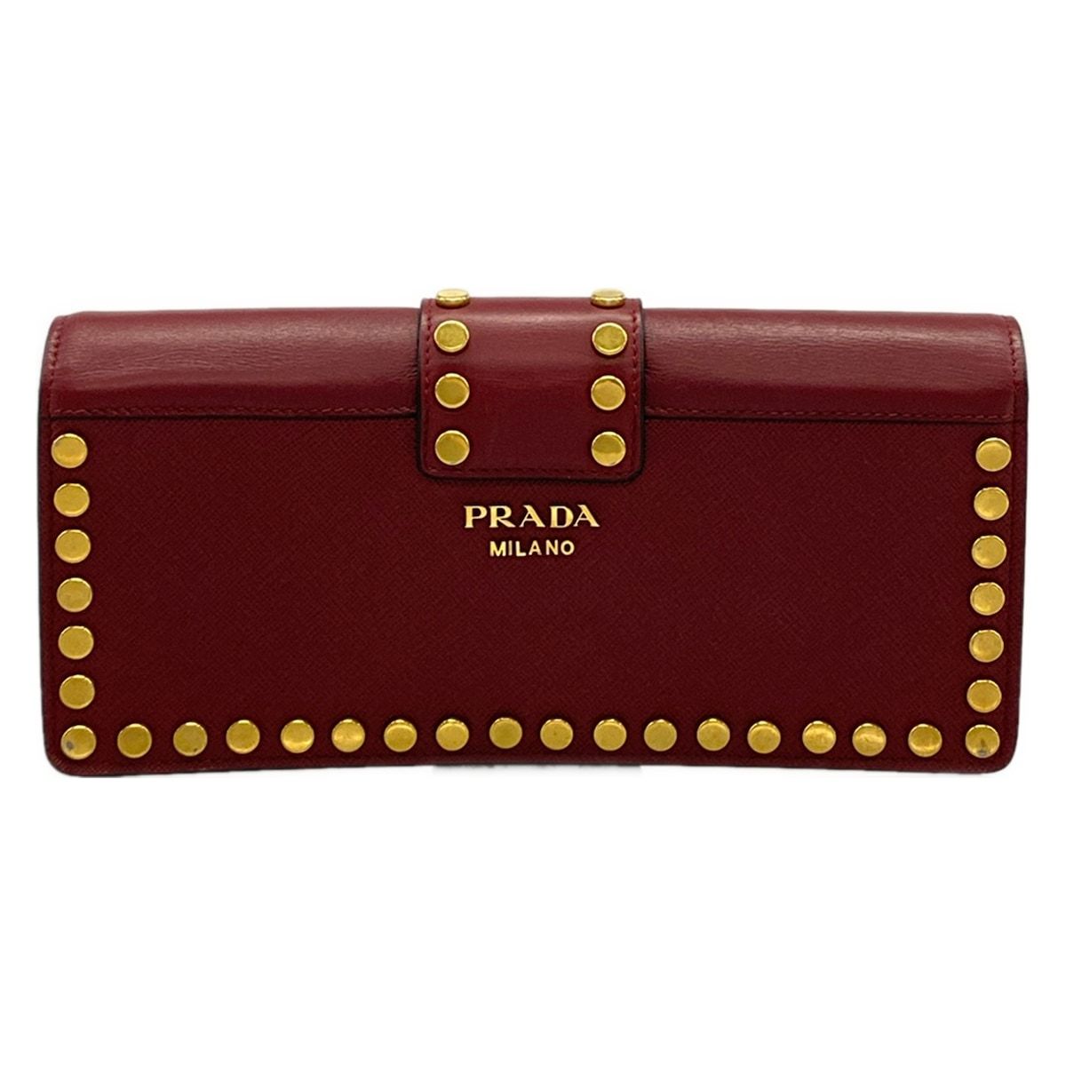 Prada Clutch Bordeaux Gold Studs Rhinestone — view 3