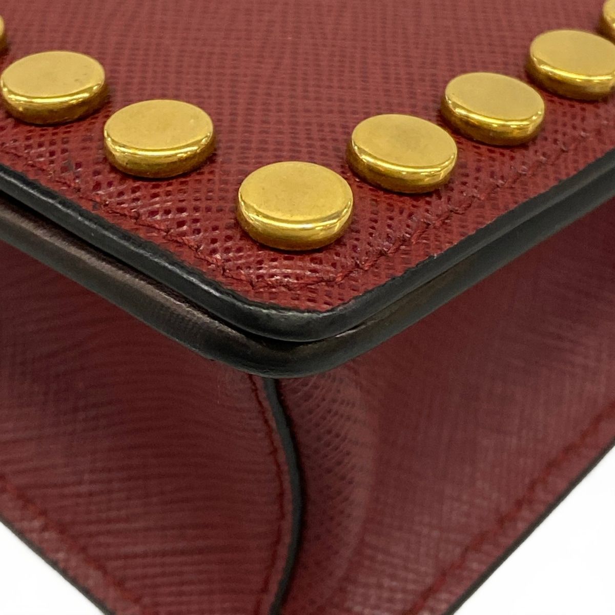 Prada Clutch Bordeaux Gold Studs Rhinestone — view 6