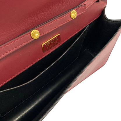 Prada Clutch Bordeaux Gold Studs Rhinestone — view 7