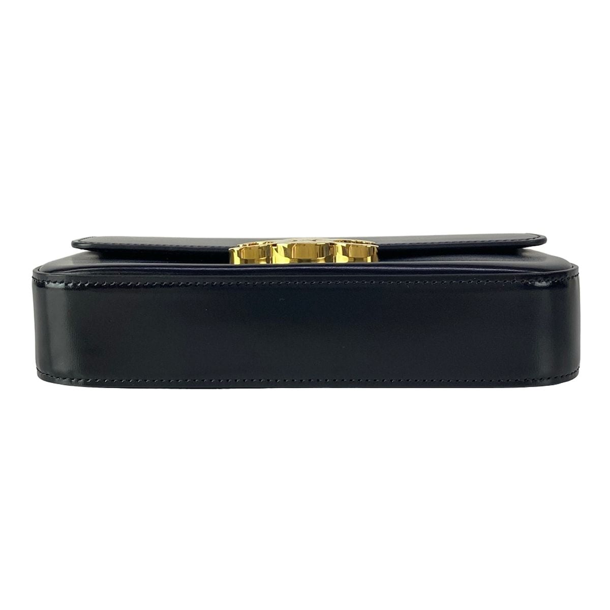 Celine Shoulder Bag Triomphe Claude Black Gold Leather — view 5