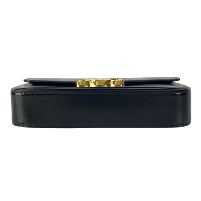 Celine Shoulder Bag Triomphe Claude Black Gold Leather — view 5