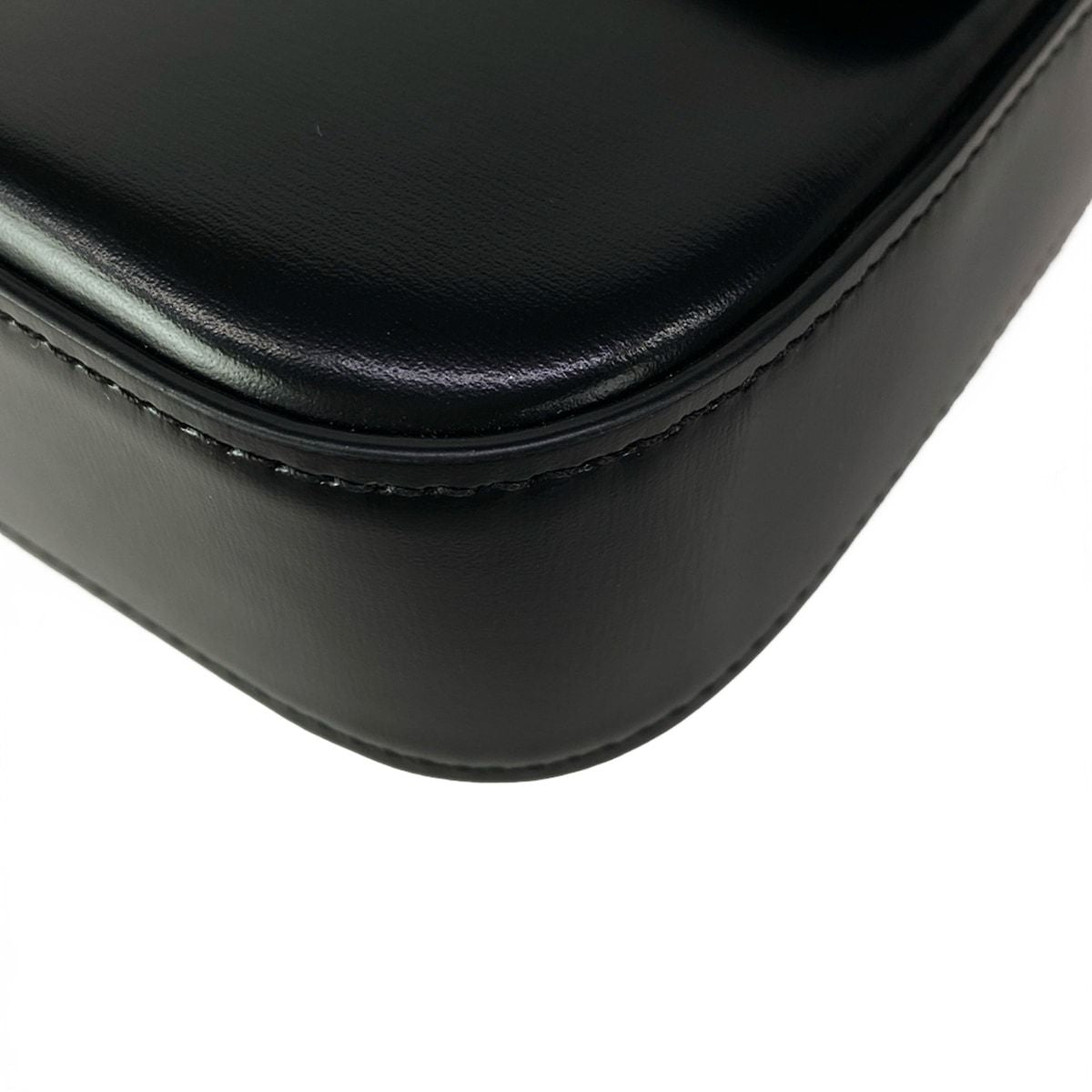 Celine Shoulder Bag Triomphe Claude Black Gold Leather — view 6