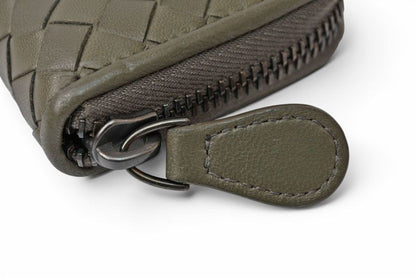 Bottega Veneta Card Case Coin Mini Wallet Intrecciato Leather Khaki Gray — view 3