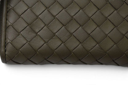 Bottega Veneta Card Case Coin Mini Wallet Intrecciato Leather Khaki Gray — view 6