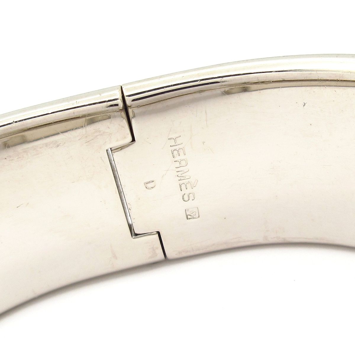 Hermes Bangle Clic Clac Silver Bordeaux Bracelet — view 4