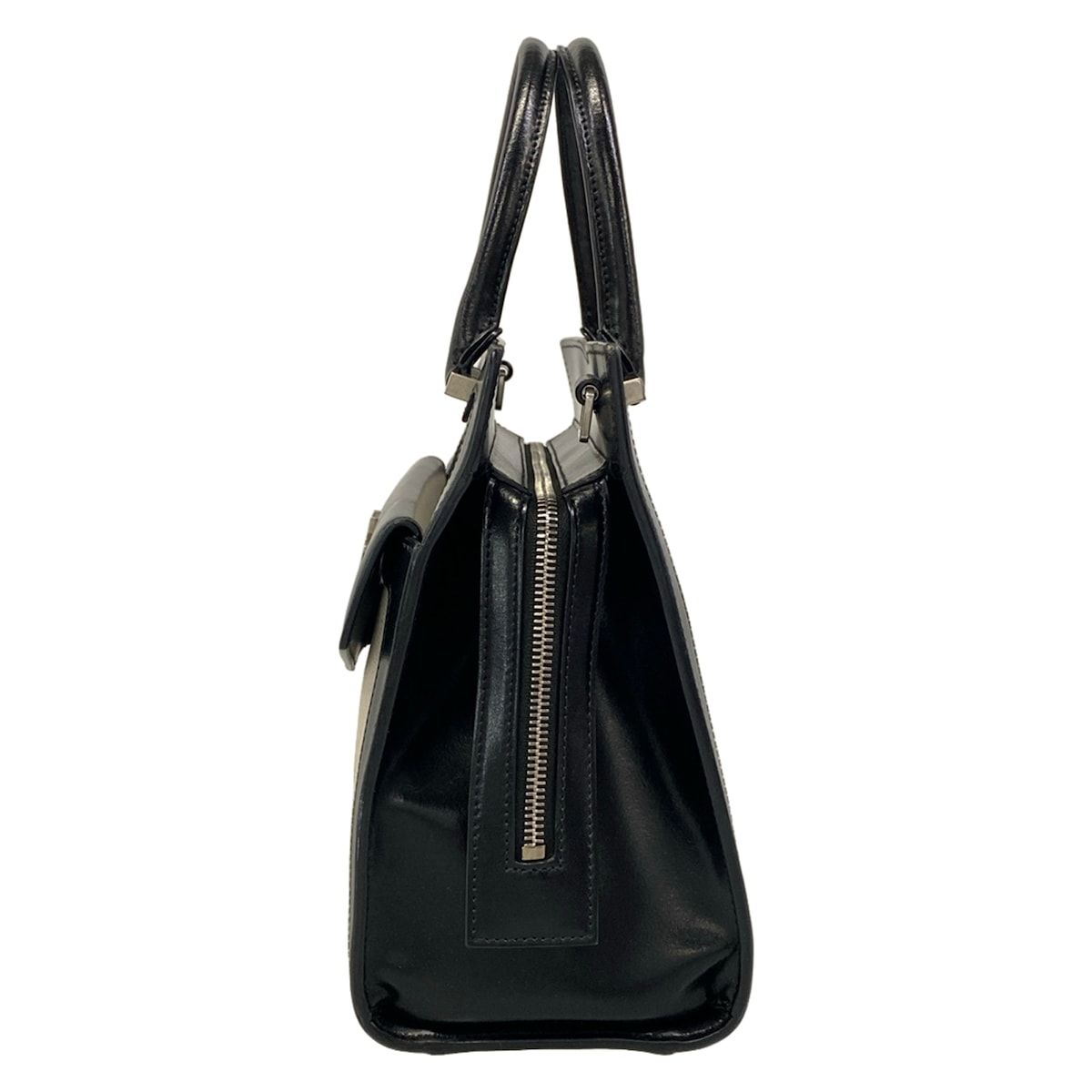 Saint Laurent Paris Handbag Light Gray Black Leather — view 4