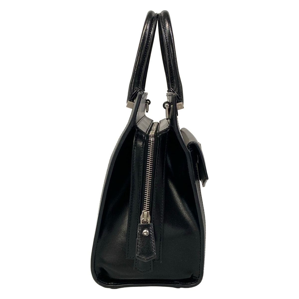 Saint Laurent Paris Handbag Light Gray Black Leather — view 2