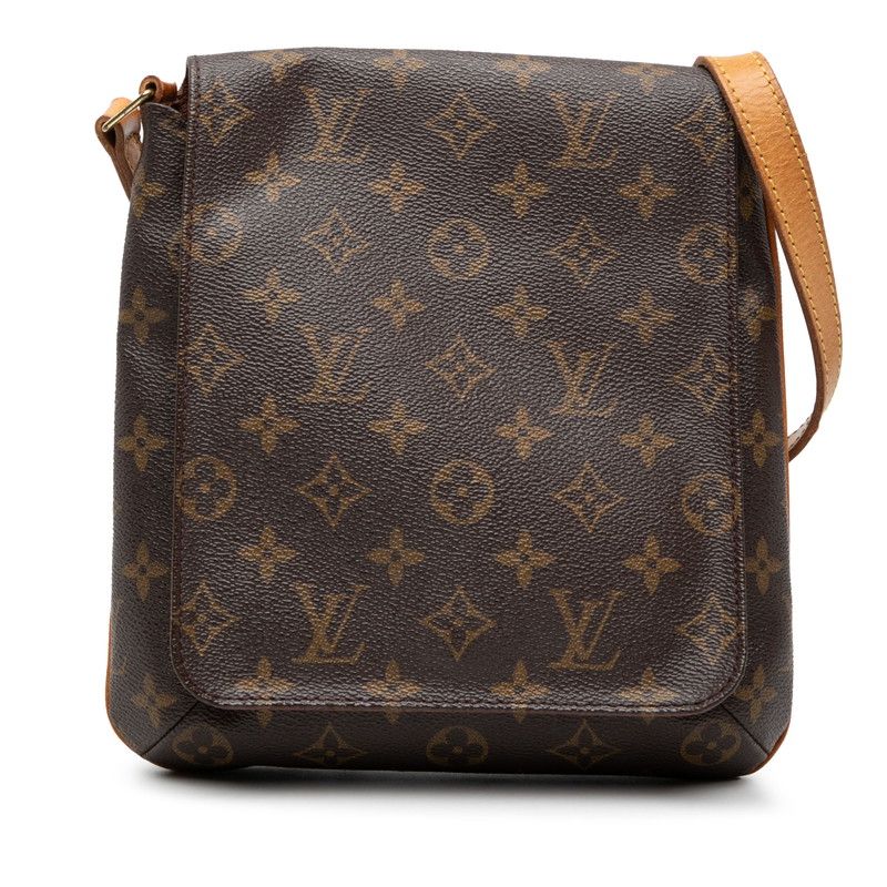 Louis Vuitton Monogram Musette Salsa Short Shoulder Bag Brown Leather