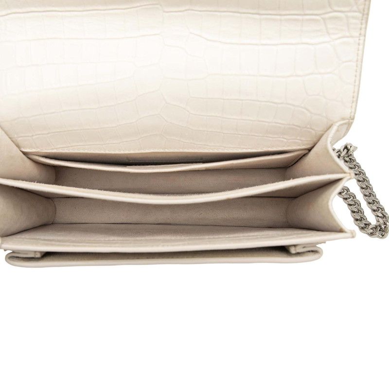 Saint Laurent YSL Logo Sunset Croco Shoulder — view 4
