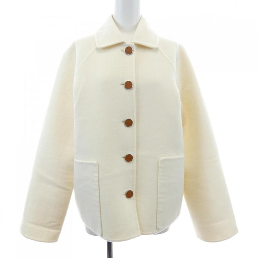 Hermes Double Face Clou de Selle Lambskin Button Coat