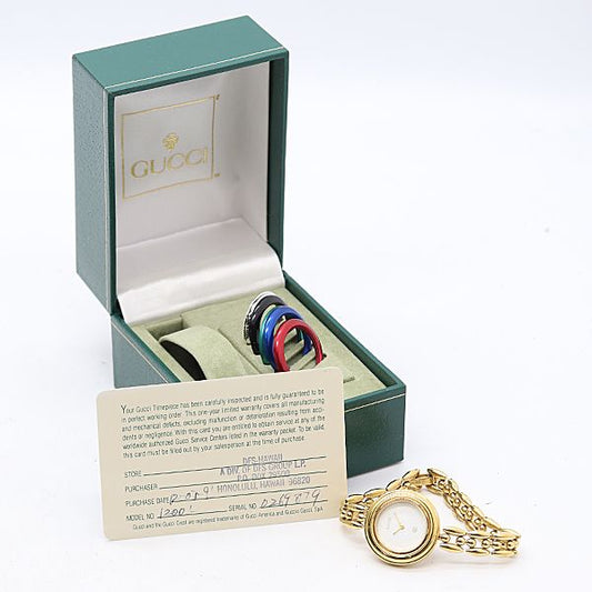 Gucci Change Bezel 11 12 Quartz White Dial Watch