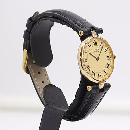 Cartier Bonded Must Vendome Vermeil Quartz Ivory Dial Watch — view 2
