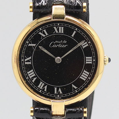 Cartier Must Vendome Quartz Black Dial Watch