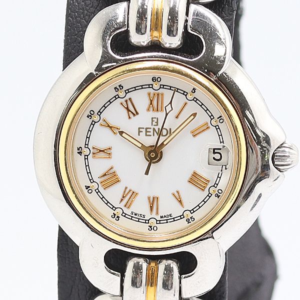 Fendi In Box with 2 Frames Orologi Quartz Date White Dial Watch