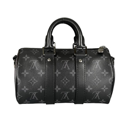 Louis Vuitton Eclipse Bandouliere Keepall 25 Handbag Black — view 3