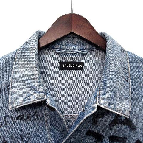 Balenciaga Graphic Denim Jacket Blue 46 — view 3