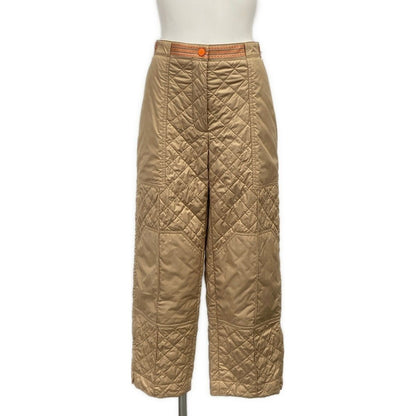 Hermes Pants 42 Beige Orange Full Length Quilted