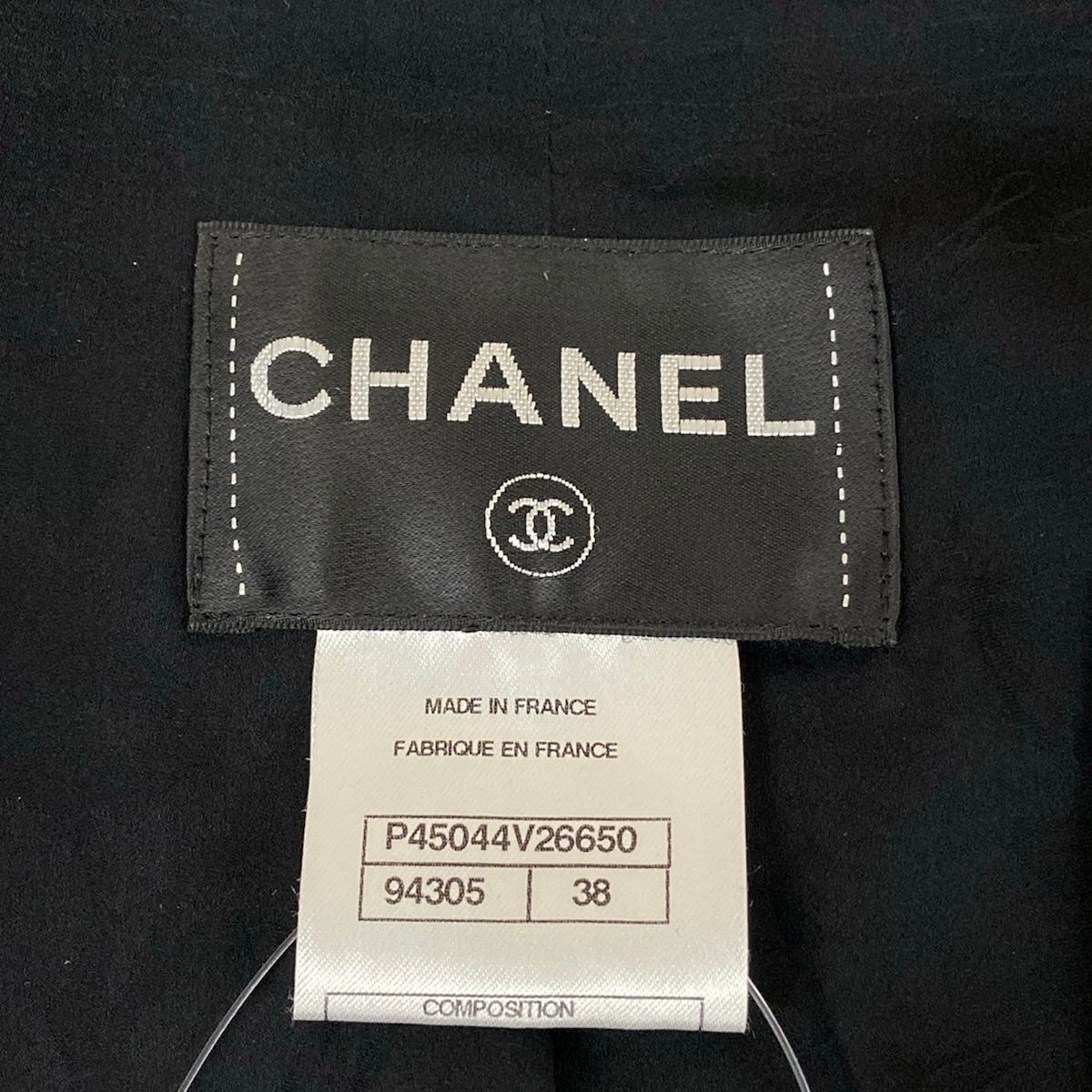 Chanel Jacket 38 Black 3/4 Sleeve Sequin Zip Up Spring Autumn Silk — view 3