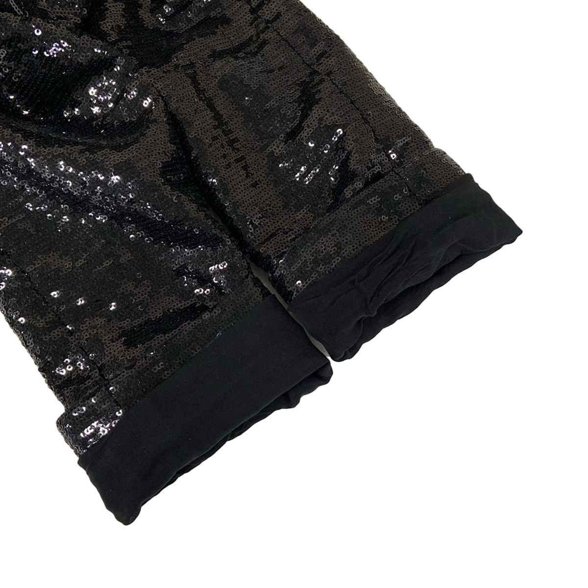 Chanel Jacket 38 Black 3/4 Sleeve Sequin Zip Up Spring Autumn Silk — view 6